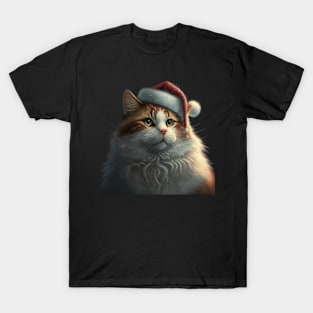 Meowy Catmas cat christmas tree xmas girls boys funny santa Sticker T-Shirt